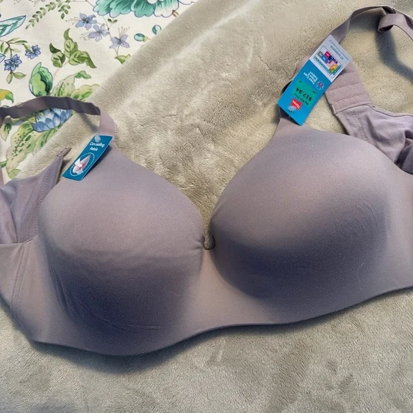 Seamless Comfort Hanes Wireless Comfort Cups Bra - Gray - Picture 2 of 7